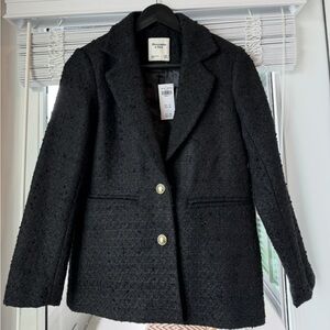 Abercrombie and fitch boucle oversized blazer